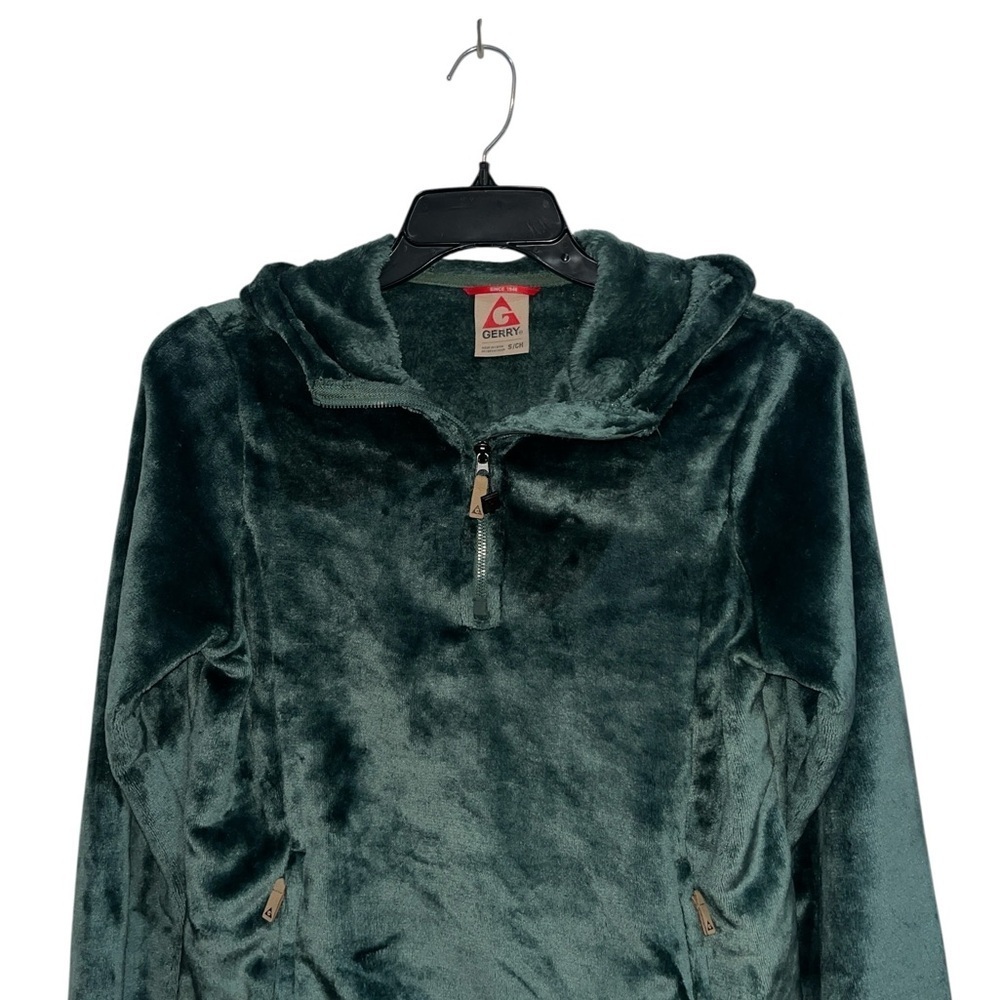 Gerry Gray Green Fleece with Pockets Cozy Hoodie Size Small - Picture 2 of 6